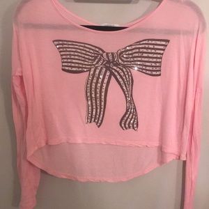 pink crop top